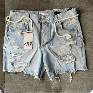 Zara Distressed Jean Shorts - Size 34